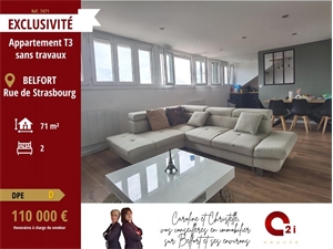 t3 à la vente -   90000  BELFORT, surface 71 m2 vente t3 - UBI430476680